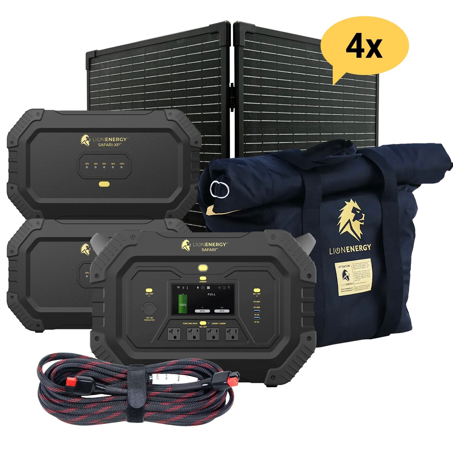 LionEnergy|Safari+2*XP-Portable Power Station Bundle(3,000W, 4,300Wh, LiFePO4)
