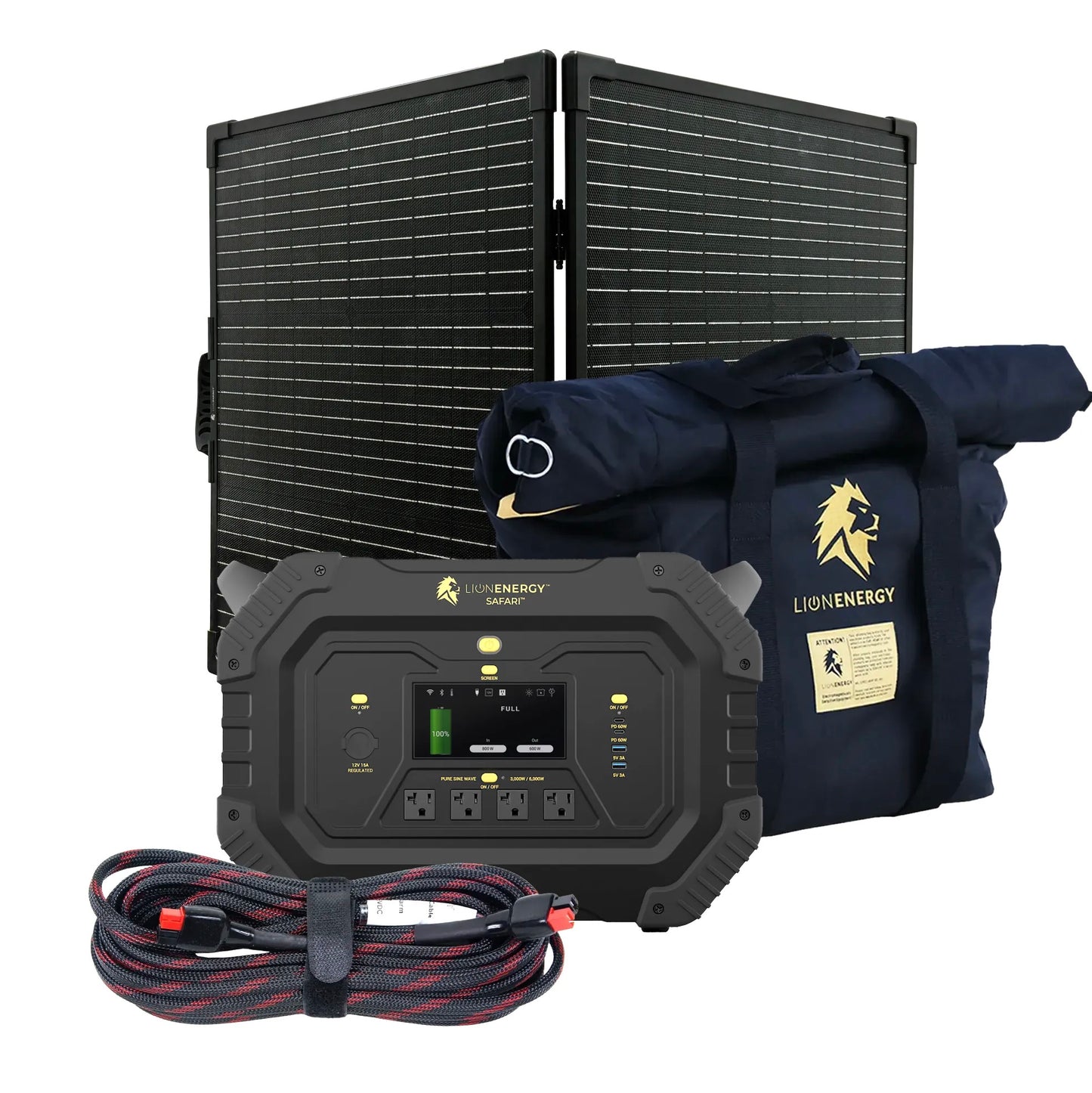 LionEnergy|Safari Portable Power Station Bundle(3,000W, 4,300Wh, LiFePO4)