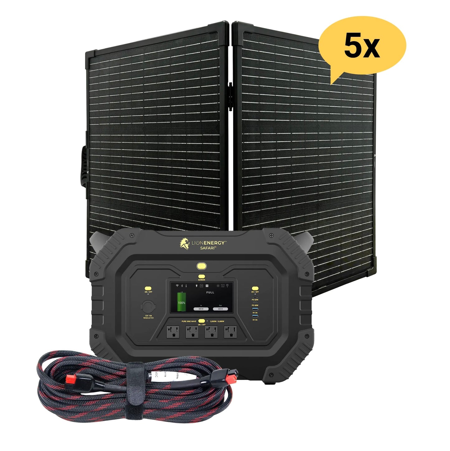 LionEnergy|Safari Portable Power Station Bundle(3,000W, 4,300Wh, LiFePO4)