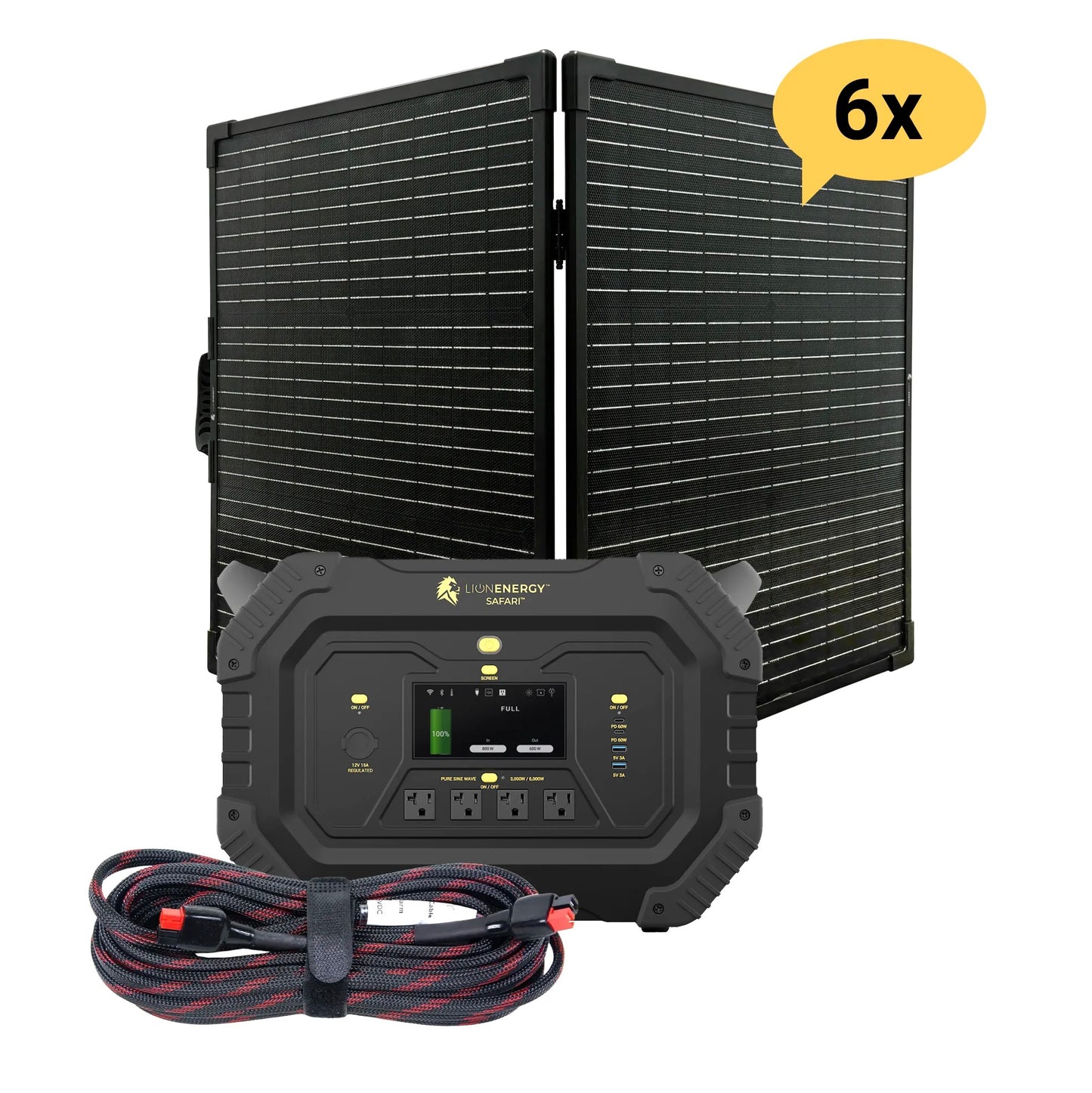 LionEnergy|Safari Portable Power Station Bundle(3,000W, 4,300Wh, LiFePO4)
