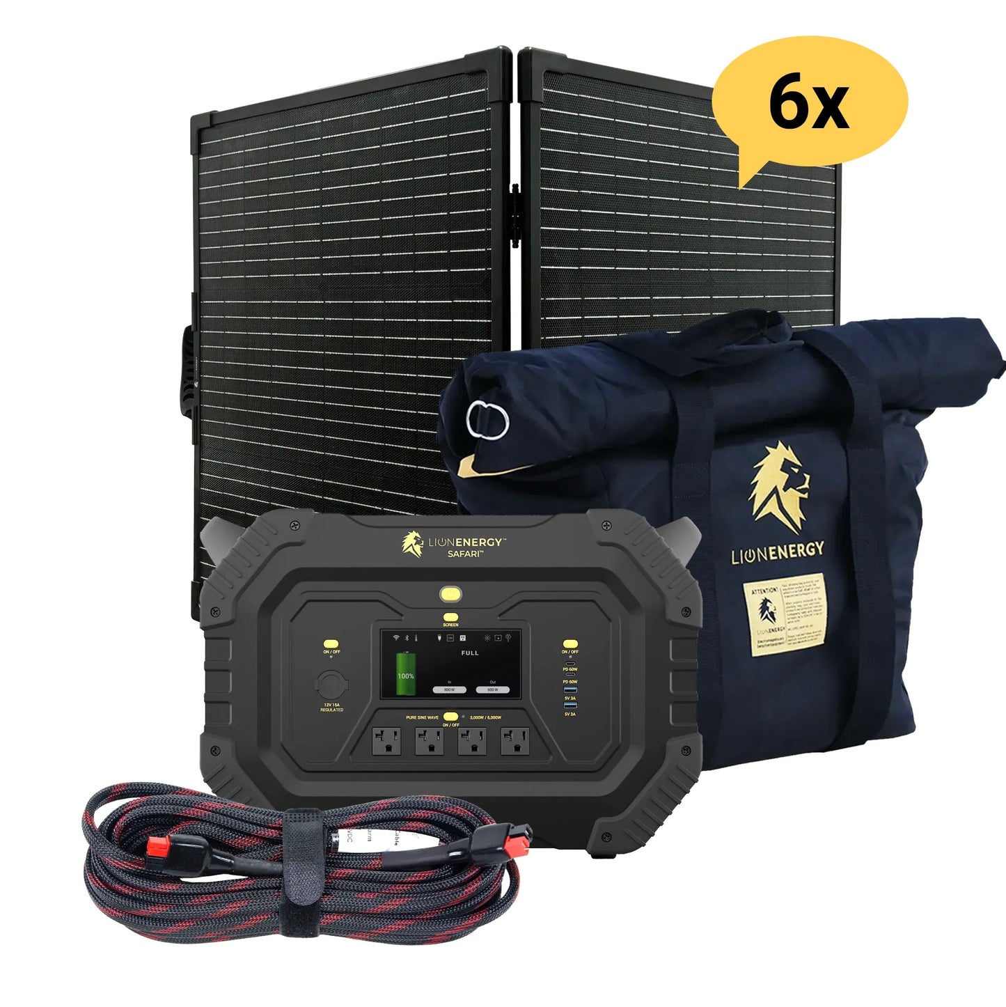 LionEnergy|Safari Portable Power Station Bundle(3,000W, 4,300Wh, LiFePO4)
