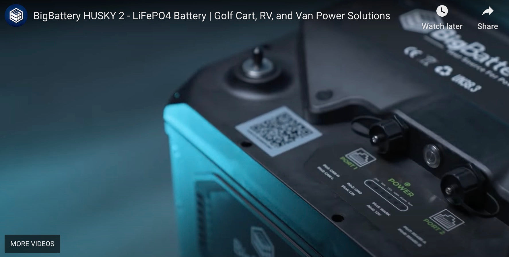 Load video: BigBattery HUSKY 2 - LiFePO4 Battery | Golf Cart, RV, and Van Power Solutions-ecopowerit