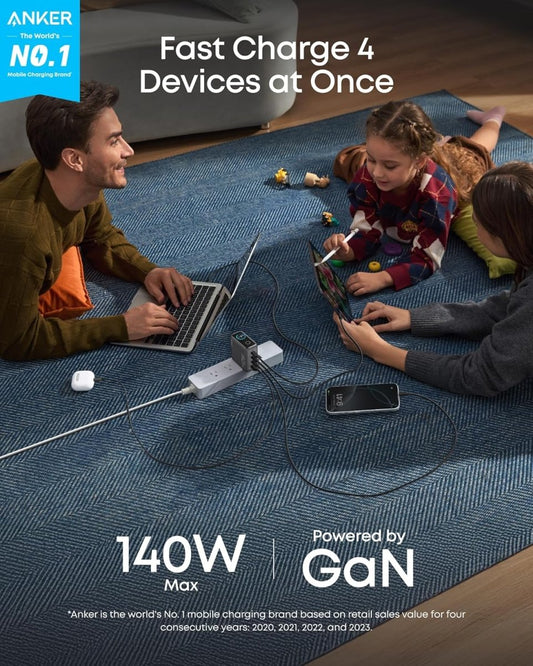 Anker Charger (140W, 4-Port, PD 3.1) with USB-C Cable-EcoPowerit