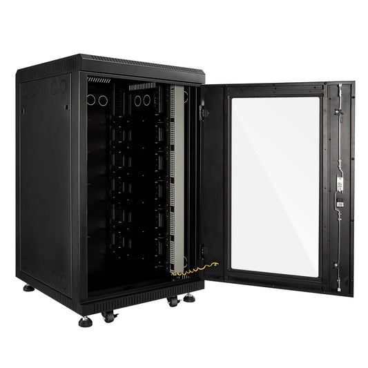Rich SolarBattery Server Rack for ALPHA 5 PRO | 6-Slot Enclosed Battery Cabinet | Includes Wheels & 600A Bus Bar Covers | Pre-assembled
