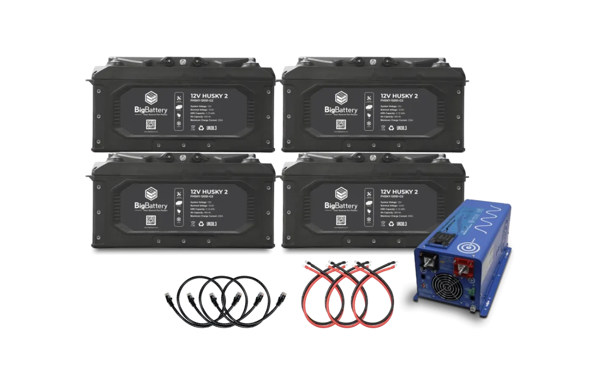 BigBattery 12V HUSKY2 INV KIT & 12V AIMS 2000W Inverter/Charger-EcoPowerit