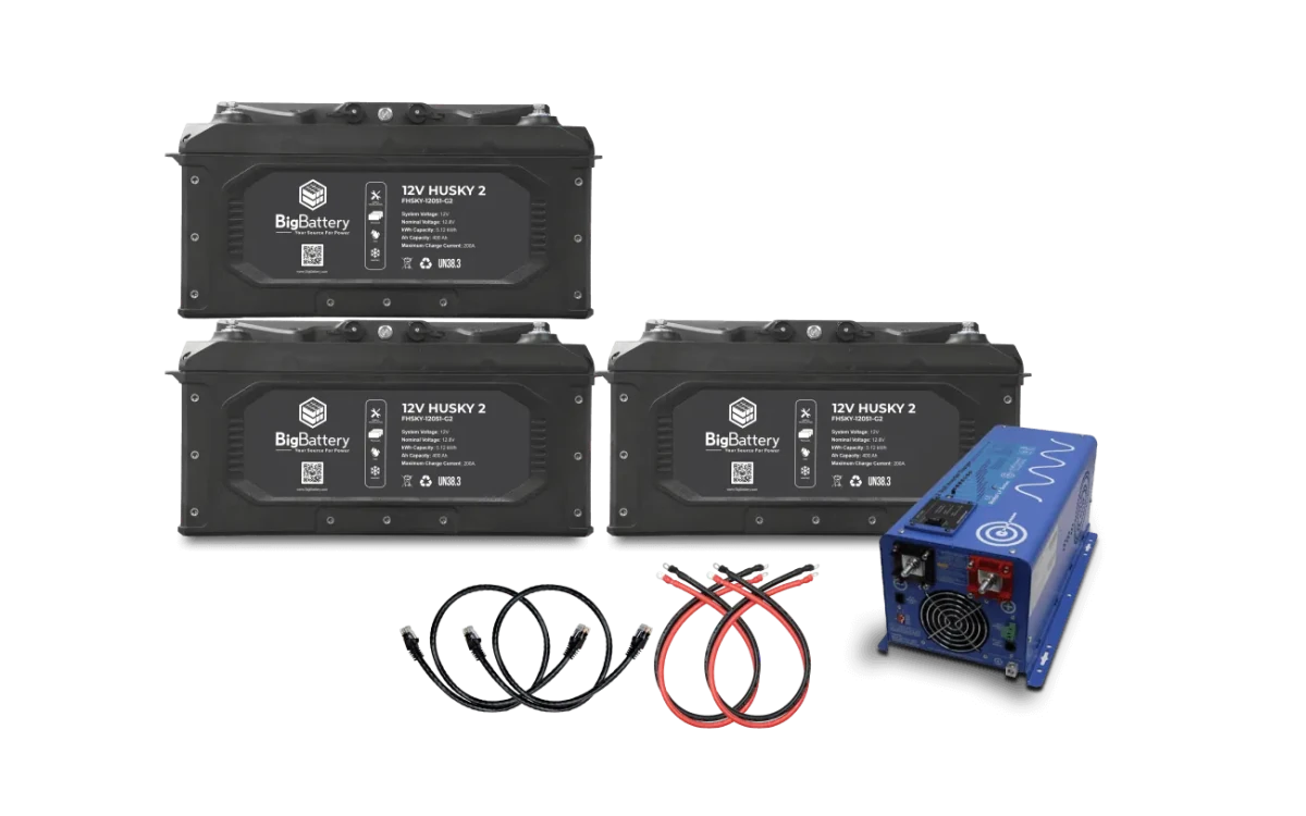 BigBattery 12V HUSKY2 INV KIT & 12V AIMS 2000W Inverter/Charger-EcoPowerit