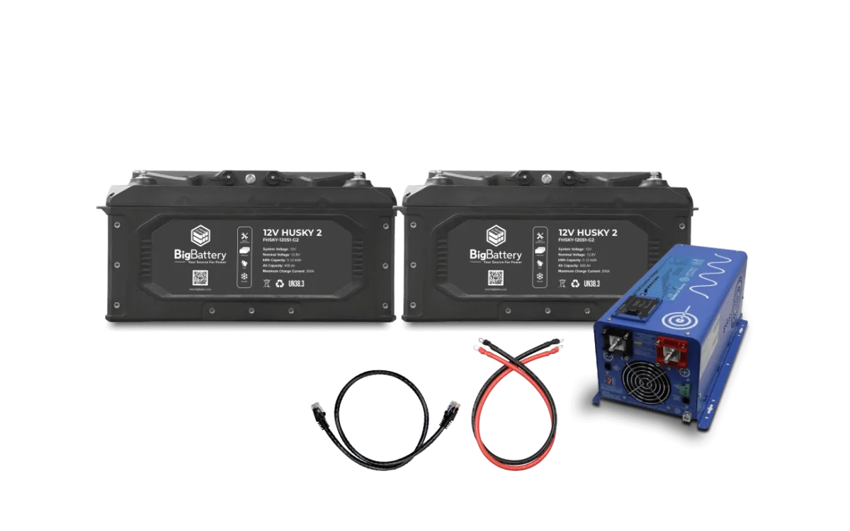 BigBattery 12V HUSKY2 INV KIT & 12V AIMS 2000W Inverter/Charger-EcoPowerit