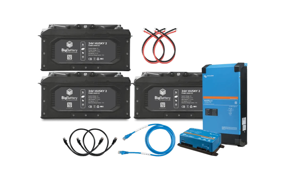 BigBattery 24V 1X HUSKY 2+Victron 24V MultiPlus-II 3000W Inverter/Charger-EcoPowerit