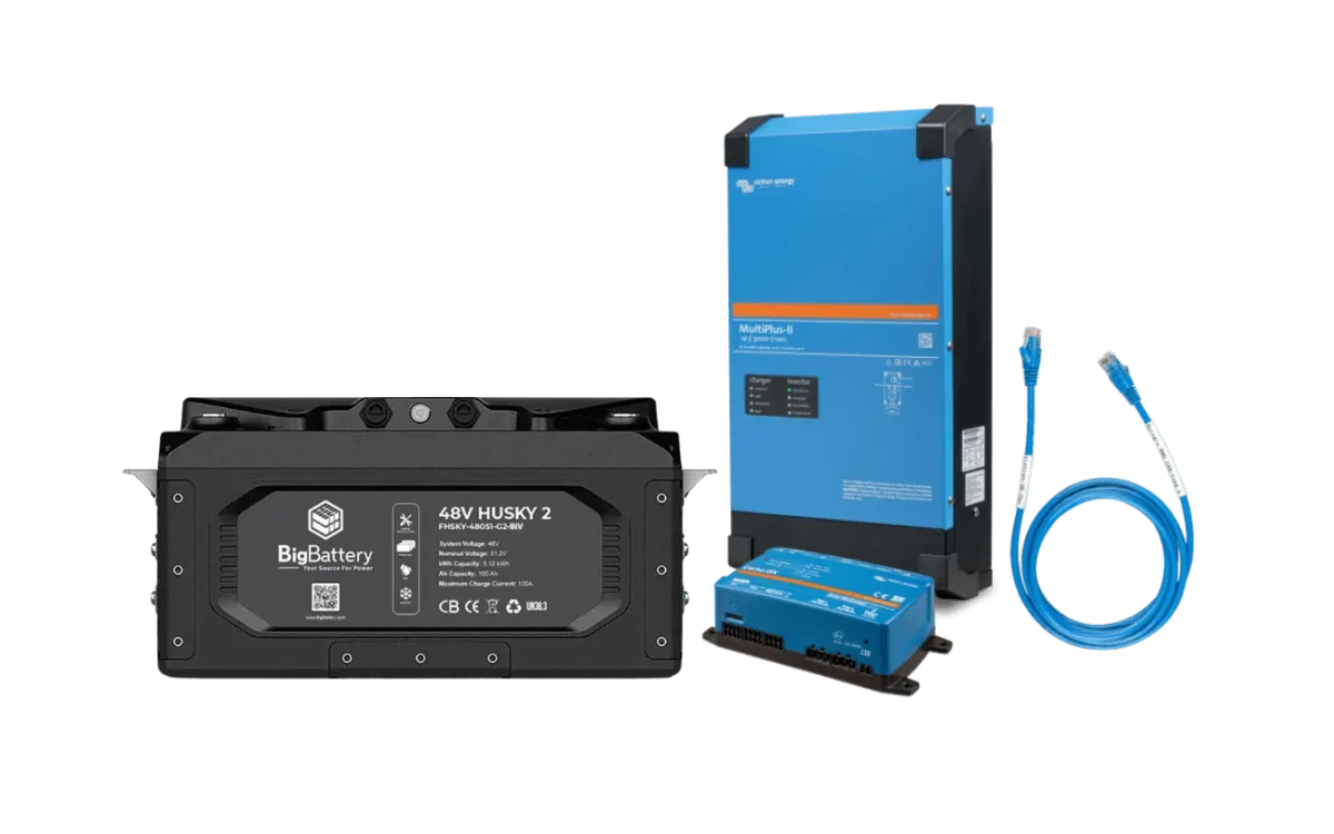 BigBattery 48V 1X HUSKY 2 KIT – Victron 48V MultiPlus-II 120V 3000W Inverter/Charger-EcoPowerit