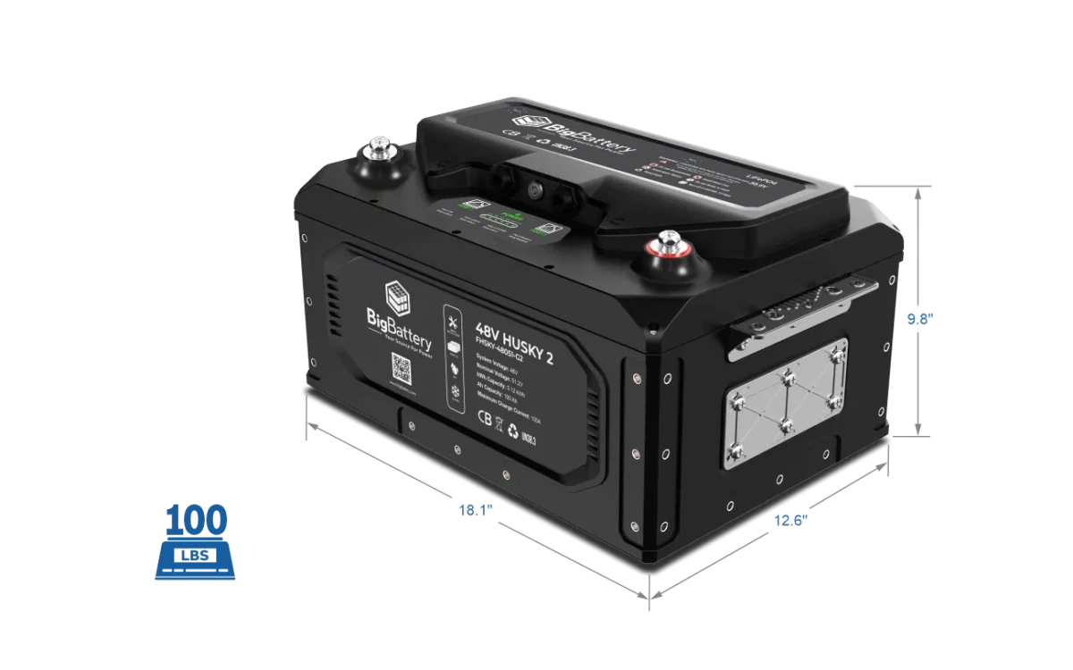 BigBattery 48V HUSKY 2 PWR | 5.12kWh LiFePO4 – High Power | Golf Cart | UTV | Industrial Battery-EcoPowerit