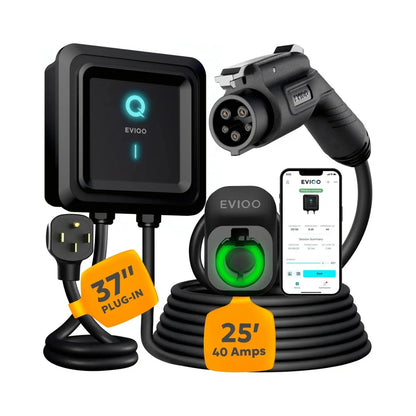 EVIQO Level 2 EV Charger, 40A (9.6kW), 240V, NEMA 14-50 Plug-in, J1772 for Non-Tesla EVs-EcoPowerit