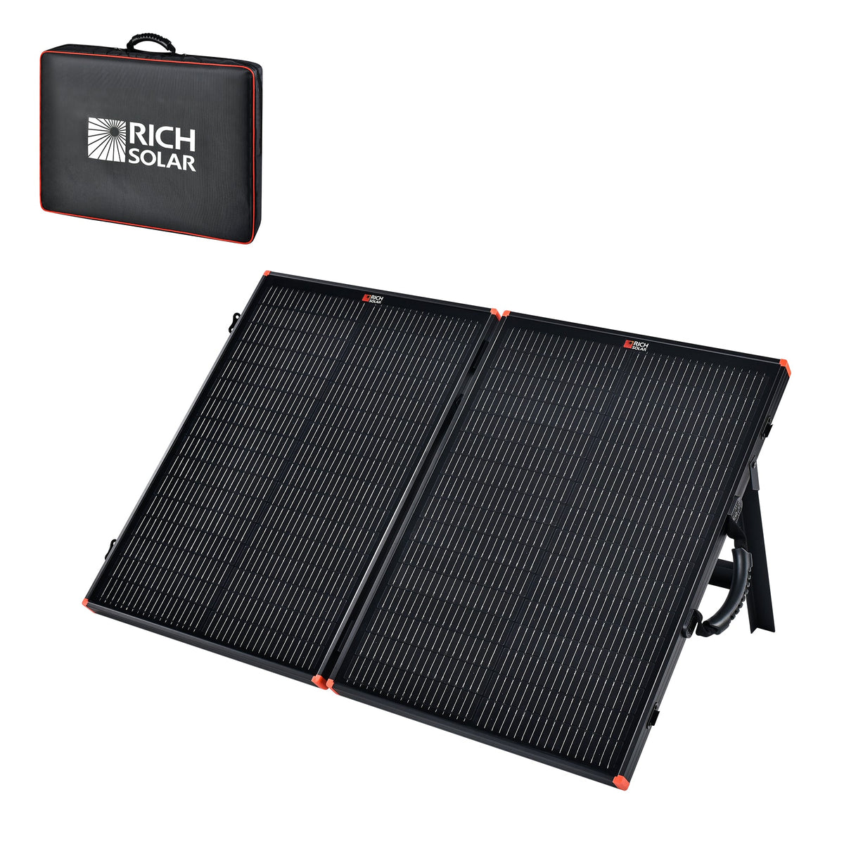 Rich Solar MEGA 100 Portable Briefcase| 100 Watt Portable Solar Panel | Premium 12V Portable Solar Panel for Generators, Vans, Campers | High Efficiency