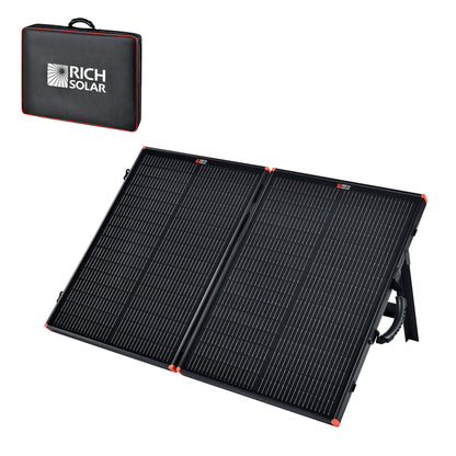 Rich Solar MEGA 100 Portable Briefcase| 100 Watt Portable Solar Panel | Premium 12V Portable Solar Panel for Generators, Vans, Campers | High Efficiency