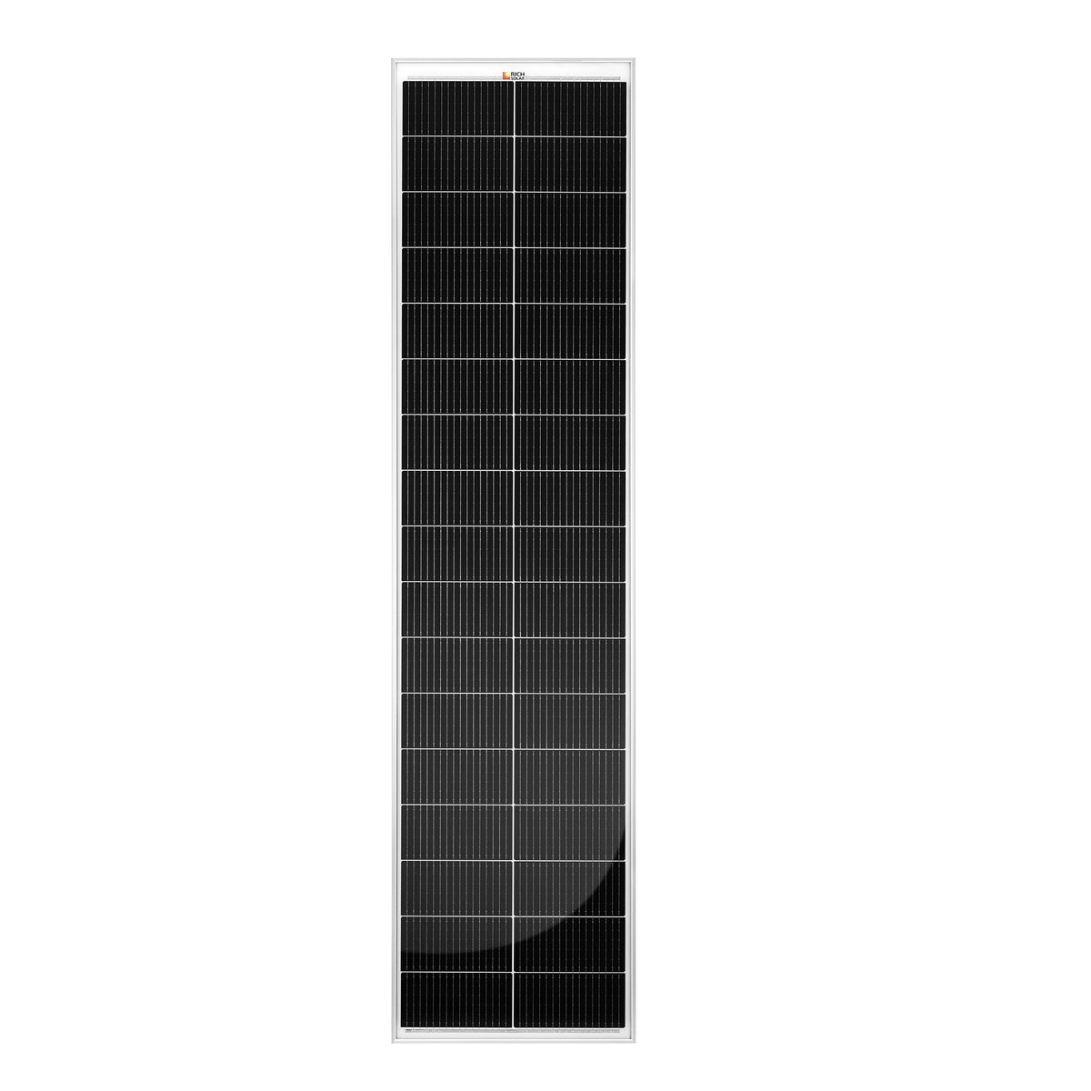 Rich Solar MEGA 130 SLIM | 130 Watt Slim Solar Panel | Compact 12V Narrow Panel for Vans, Campers, Boats | 25-Year Output Warranty | UL Certified