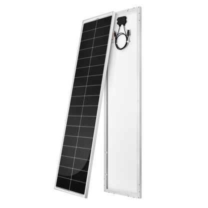 Rich Solar MEGA 130 SLIM | 130 Watt Slim Solar Panel | Compact 12V Narrow Panel for Vans, Campers, Boats | 25-Year Output Warranty | UL Certified
