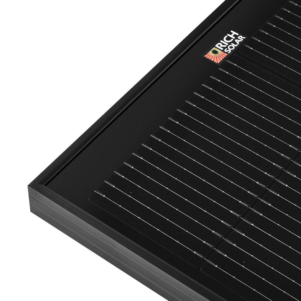 Rich Solar MEGA 130 SLIM | 130 Watt Slim Solar Panel | Compact 12V Narrow Panel for Vans, Campers, Boats | 25-Year Output Warranty | UL Certified