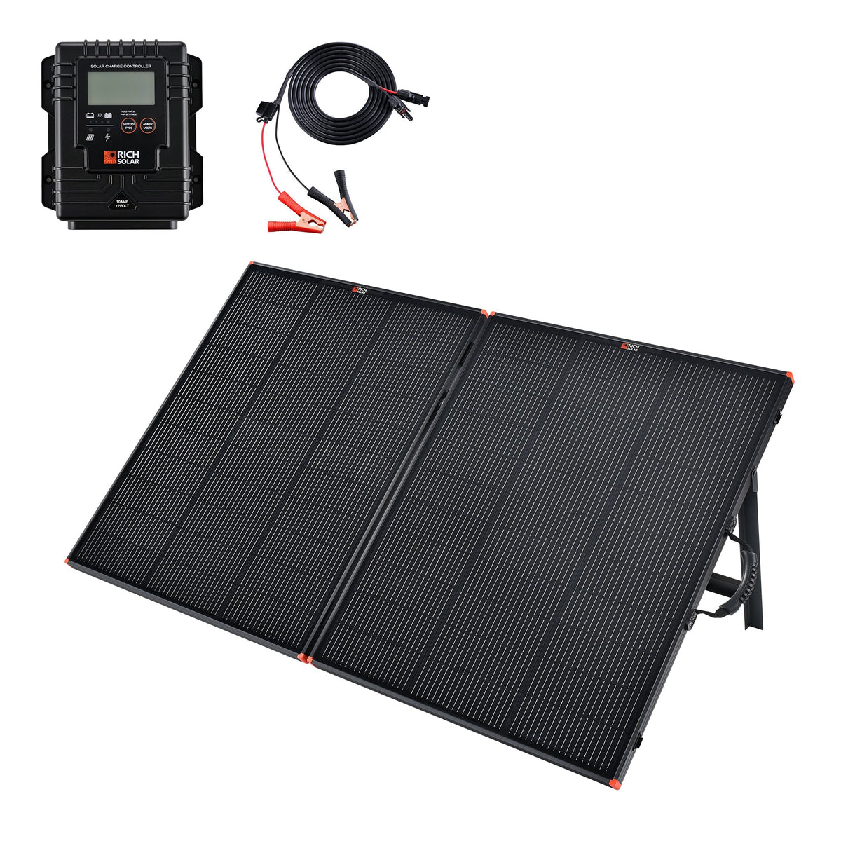 Rich Solar MEGA 200 Portable Briefcase| 200 Watt Portable Solar Panel | Premium 12V Portable Solar Panel for Generators, Vans, Campers | High Efficiency