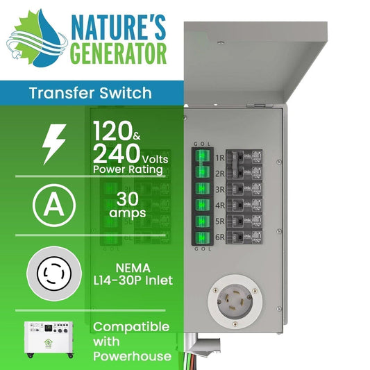 Nature's Generator 12-Circuit 120/240V 30A Non-Automatic Transfer Switch