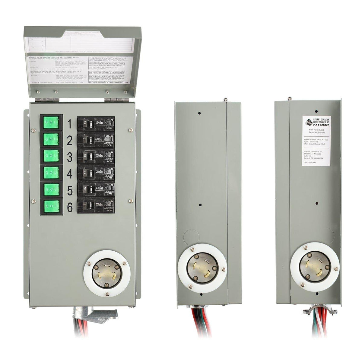 Nature’s Generator 120V 30A 6-Circuit Non-Automatic Transfer Switch