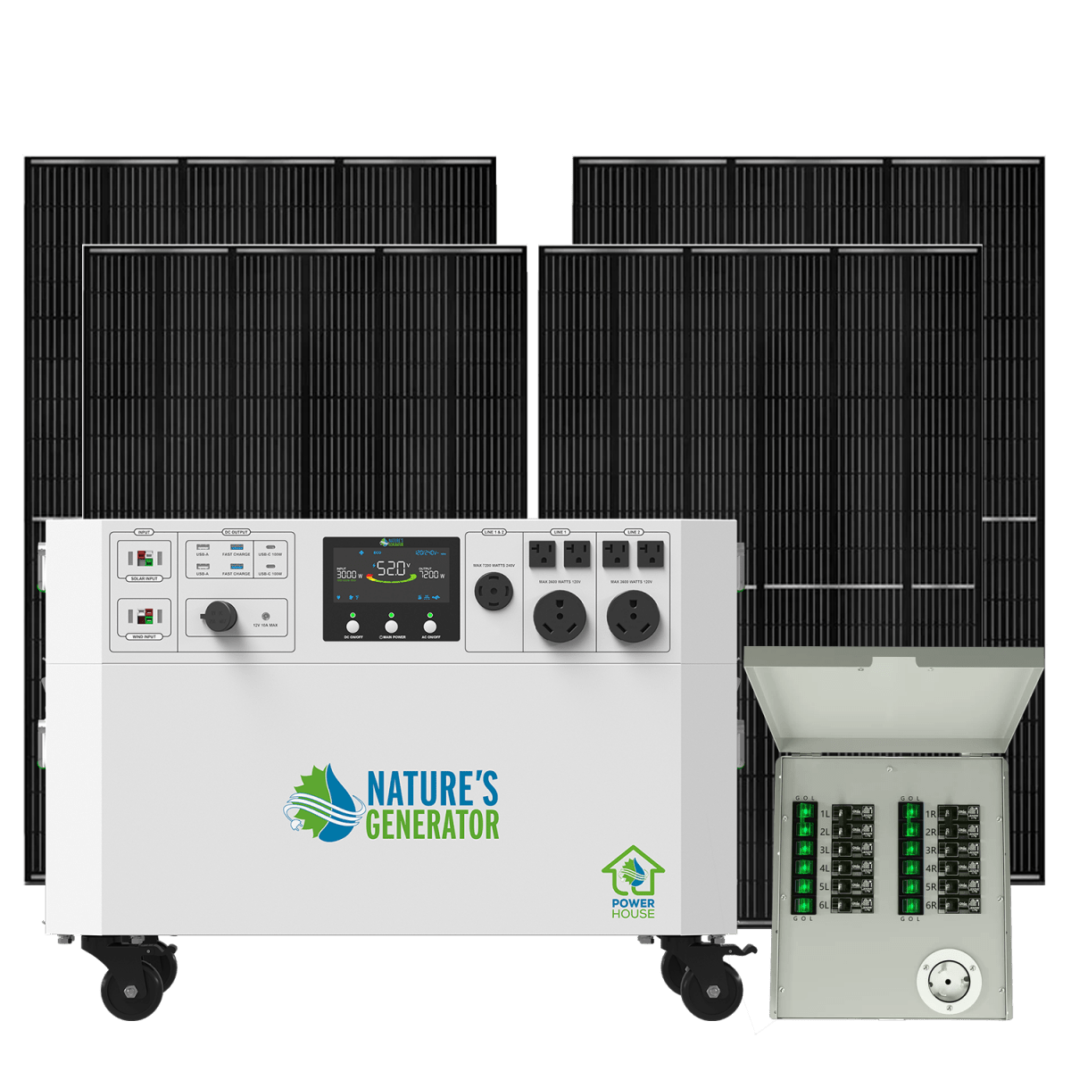 Nature’s Generator Powerhouse Gen 2 Solar Generator and Transfer Switch-EcoPowerit
