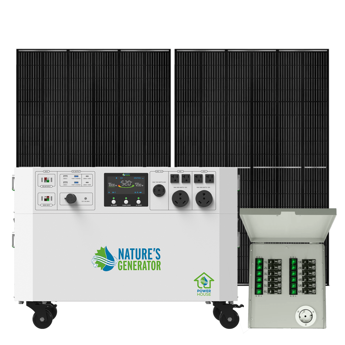 Nature’s Generator Powerhouse Gen 2 Solar Generator and Transfer Switch-EcoPowerit