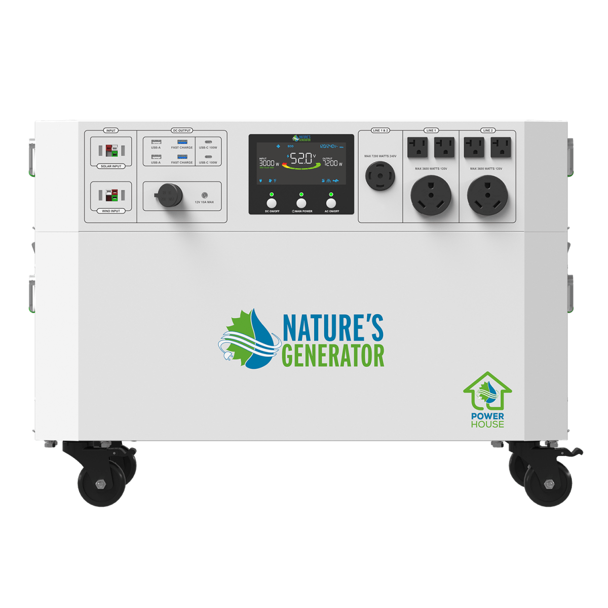 Nature’s Generator Powerhouse Gen 2 Solar Generator and Transfer Switch-EcoPowerit