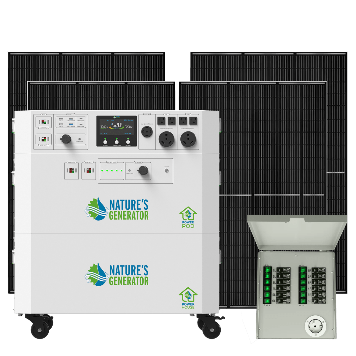 Nature’s Generator Powerhouse Gen 2 Solar Generator and Transfer Switch-EcoPowerit