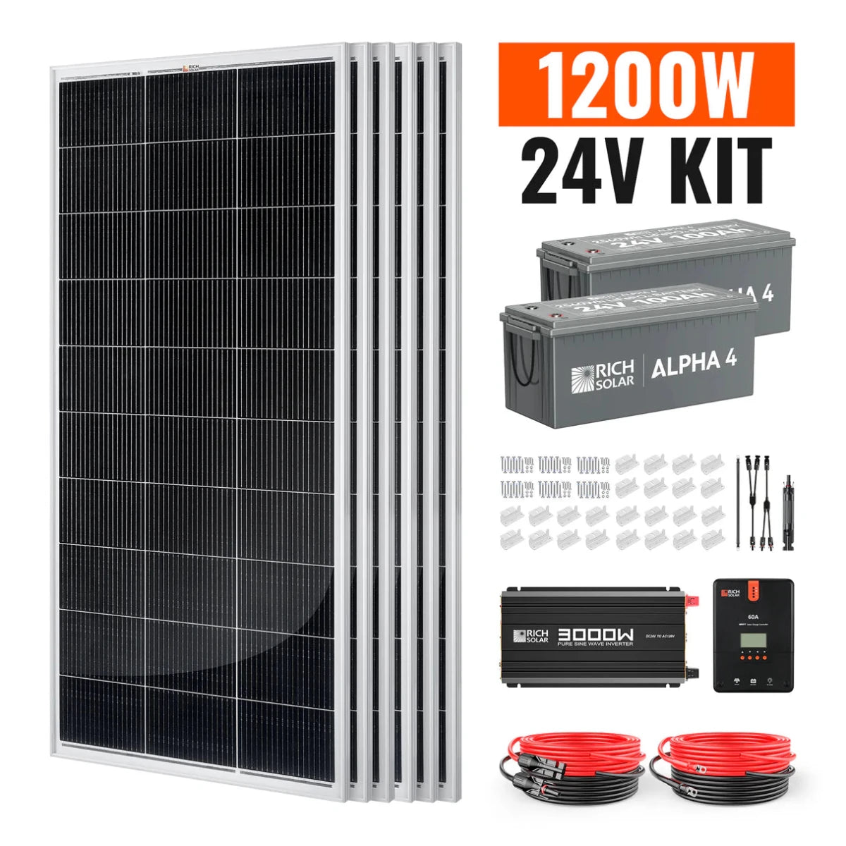 Rich Solar 1200 Watt 24V Complete Solar Kit-EcoPowerit