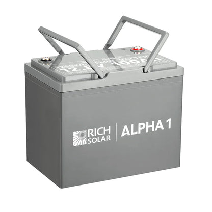 Rich Solar ALPHA 1 Series | 12V 100Ah LiFePO4 Battery | Powerful 12V Lithium Battery for RVs, Trailers, Vans, Boats, Off-Grid| Bluetooth and Internal Heat Technology-EcoPowerit