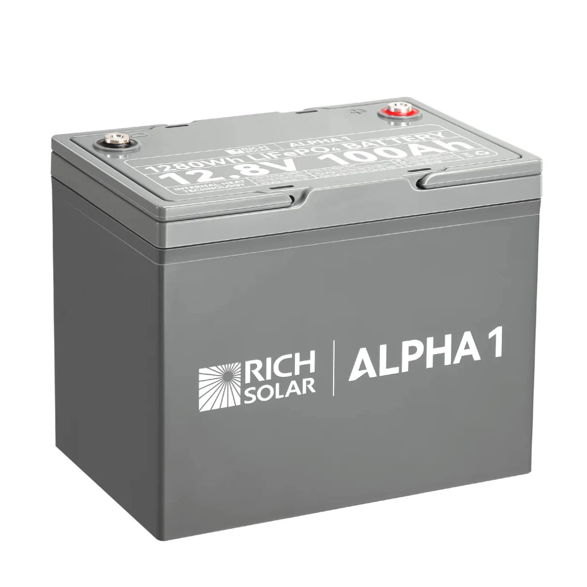 Rich Solar ALPHA 1 Series | 12V 100Ah LiFePO4 Battery | Powerful 12V Lithium Battery for RVs, Trailers, Vans, Boats, Off-Grid| Bluetooth and Internal Heat Technology-EcoPowerit