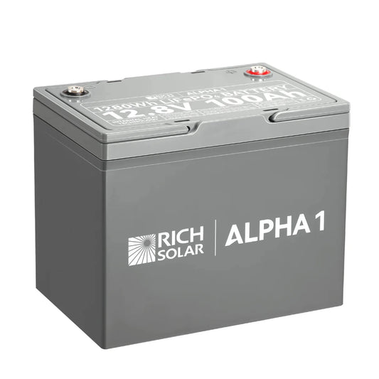 Rich Solar ALPHA 1 Series | 12V 100Ah LiFePO4 Battery | Powerful 12V Lithium Battery for RVs, Trailers, Vans, Boats, Off-Grid| Bluetooth and Internal Heat Technology-EcoPowerit