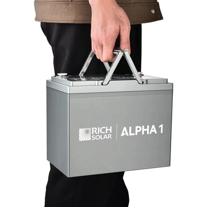 Rich Solar ALPHA 1 Series | 12V 100Ah LiFePO4 Battery | Powerful 12V Lithium Battery for RVs, Trailers, Vans, Boats, Off-Grid| Bluetooth and Internal Heat Technology-EcoPowerit