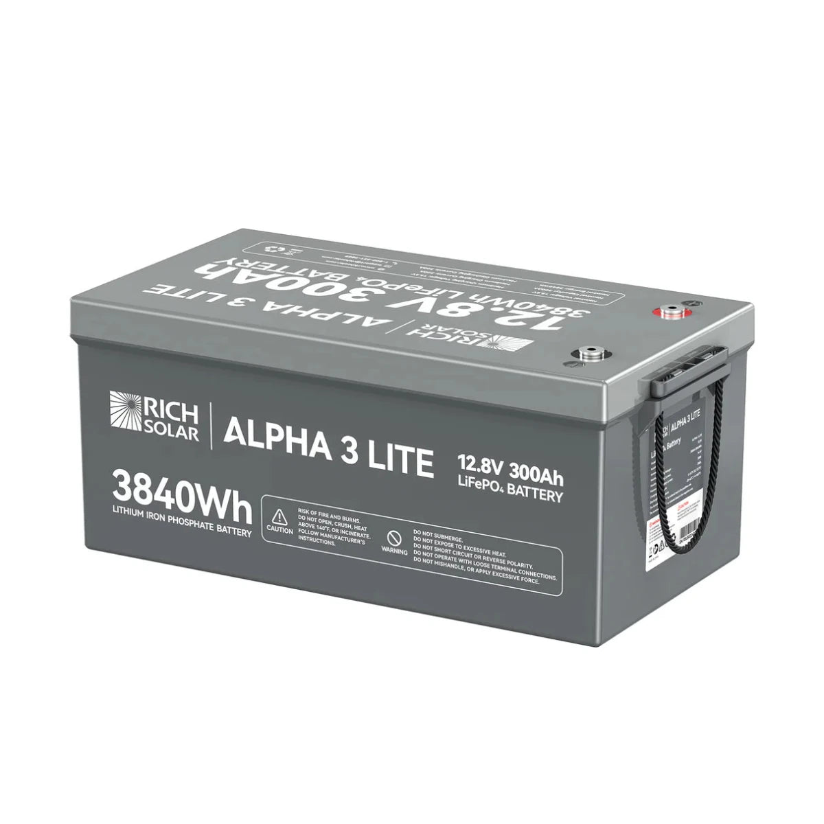 Rich Solar ALPHA 3 Series | Fast-Charging 12V 300Ah LiFePO4 Battery for RVs, Cabinets, Off-Grid| Internal Heat Technology | Bluetooth-EcoPowerit