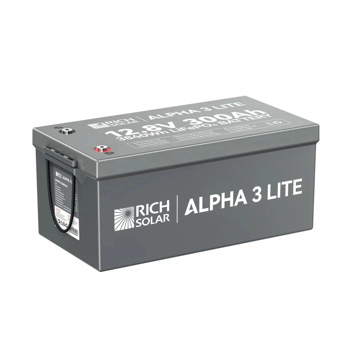 Rich Solar ALPHA 3 Series | Fast-Charging 12V 300Ah LiFePO4 Battery for RVs, Cabinets, Off-Grid| Internal Heat Technology | Bluetooth-EcoPowerit