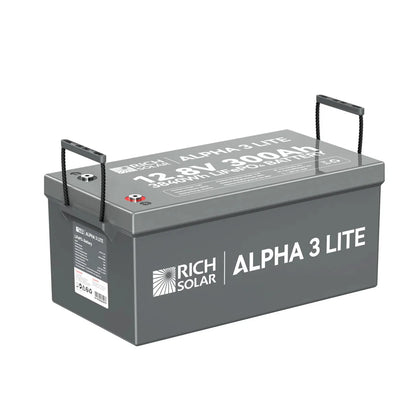 Rich Solar ALPHA 3 Series | Fast-Charging 12V 300Ah LiFePO4 Battery for RVs, Cabinets, Off-Grid| Internal Heat Technology | Bluetooth-EcoPowerit