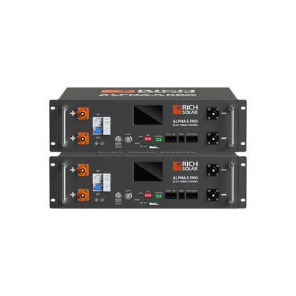 Rich Solar ALPHA 5 PRO | 51.2V 100Ah LiFePO4 Battery | Premium 48V Server Rack Lithium Battery for Residential, Commercial, RVs, Off-Grid | 7,000 Lifetime Cycles | 10 Year Warranty | UL1973, UL9540A Certified-EcoPowerit