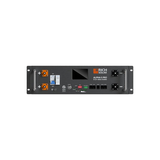 Rich Solar ALPHA 5 PRO | 51.2V 100Ah LiFePO4 Battery | Premium 48V Server Rack Lithium Battery for Residential, Commercial, RVs, Off-Grid | 7,000 Lifetime Cycles | 10 Year Warranty | UL1973, UL9540A Certified-EcoPowerit