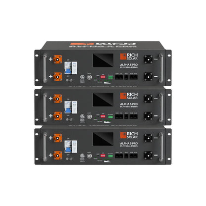 Rich Solar ALPHA 5 PRO | 51.2V 100Ah LiFePO4 Battery | Premium 48V Server Rack Lithium Battery for Residential, Commercial, RVs, Off-Grid | 7,000 Lifetime Cycles | 10 Year Warranty | UL1973, UL9540A Certified-EcoPowerit