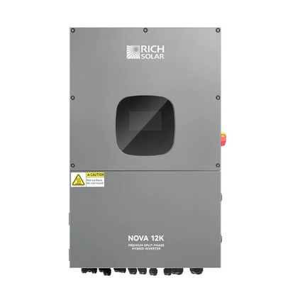 Rich Solar NOVA 12K | 12K Watt 48V Split Phase Hybrid Inverter| 12K W PV Input, 10K W Continuous Output 120/240V | Premium Inverter for Cabins, ADUs, Tiny Homes, Residential, Agriculture, Off-Grid, On-Grid | UL Certified-EcoPowerit