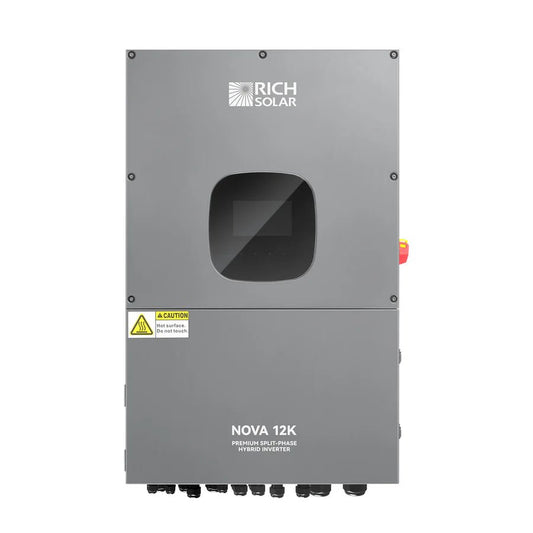 Rich Solar NOVA 12K | 12K Watt 48V Split Phase Hybrid Inverter| 12K W PV Input, 10K W Continuous Output 120/240V | Premium Inverter for Cabins, ADUs, Tiny Homes, Residential, Agriculture, Off-Grid, On-Grid | UL Certified-EcoPowerit