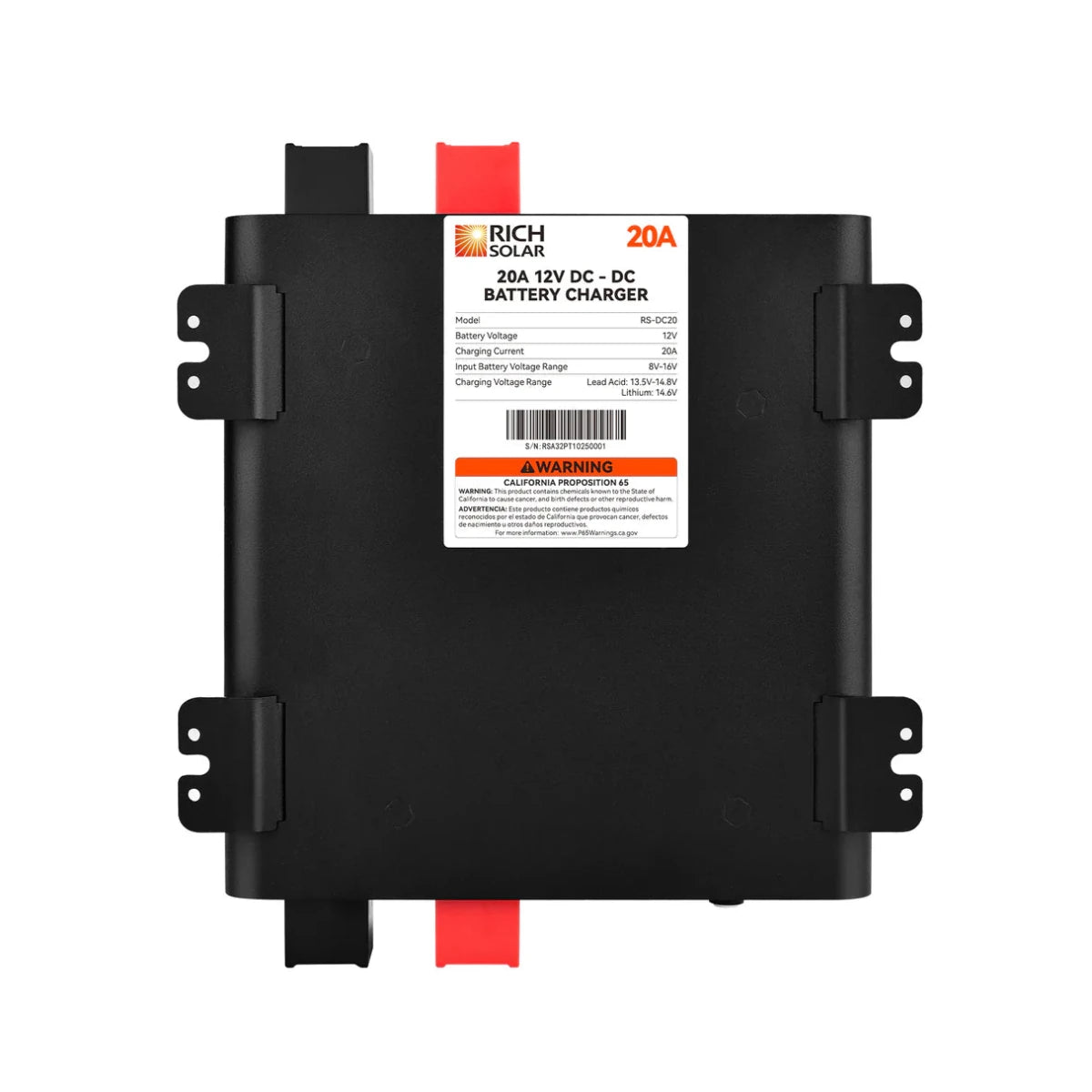 RICH SOLRA 12V DC-DC Battery Charger for RV, Van, Boat, Off-Grid | Lithium & Lead-Acid Batteries-EcoPowerit