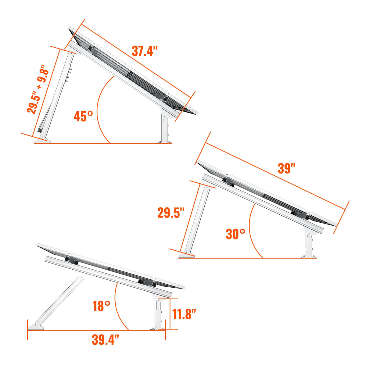 Rich Solar Solar Ground Mount | Adjustable, Easy-to-Install Brackets for 1-4 Panels