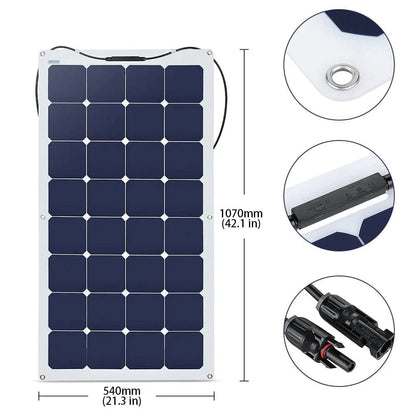 ACOPOWER|110-220W 12V Flexible Solar RV Kits With PWM LCD Charge Controller 20A-EcoPowerit