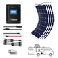 ACOPOWER|110-220W 12V Flexible Solar RV Kits With PWM LCD Charge Controller 20A-EcoPowerit