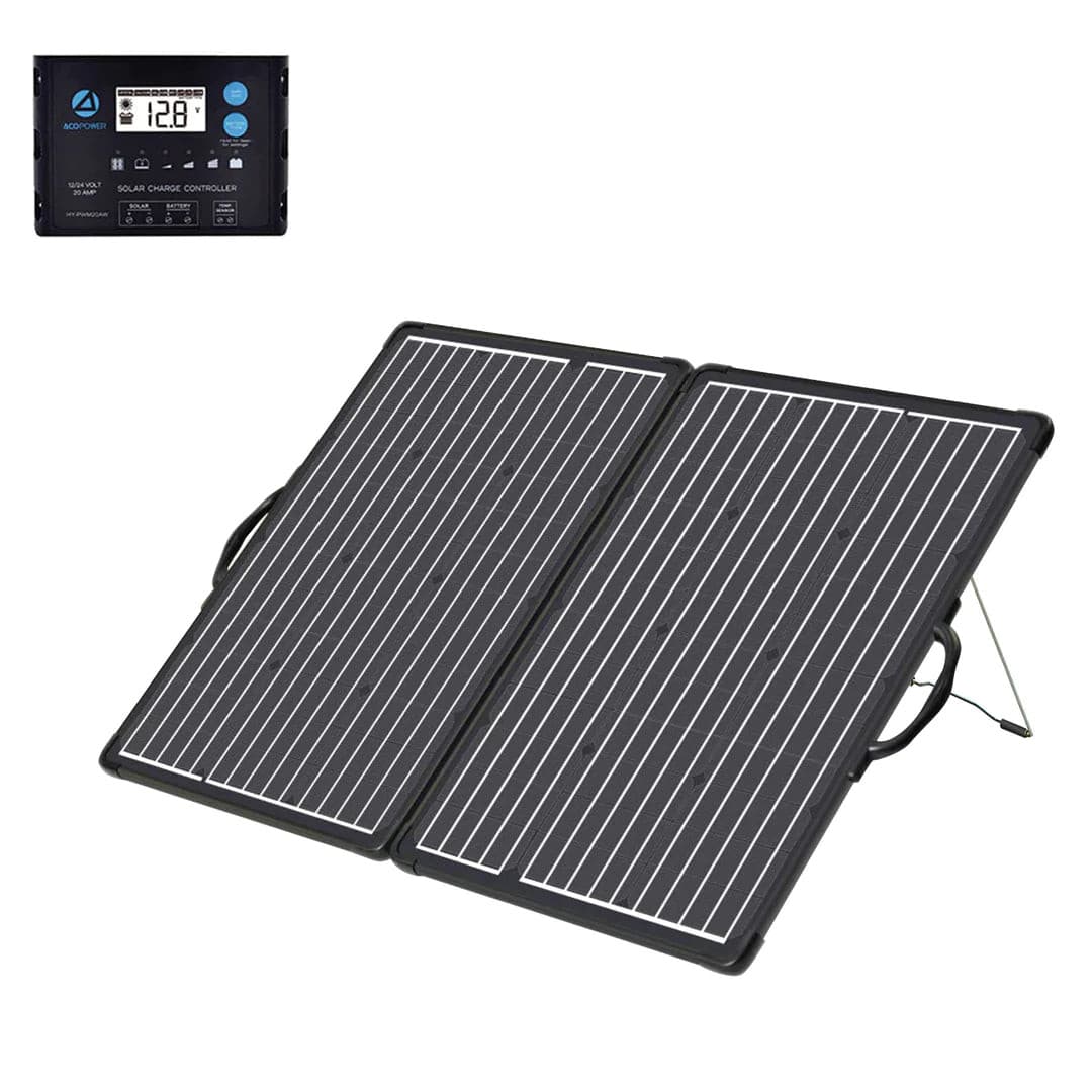 ACOPOWER|PLK 100W Lightweight Briefcase with 20A Charge Controller Portable Solar Panel Kit-EcoPowerit