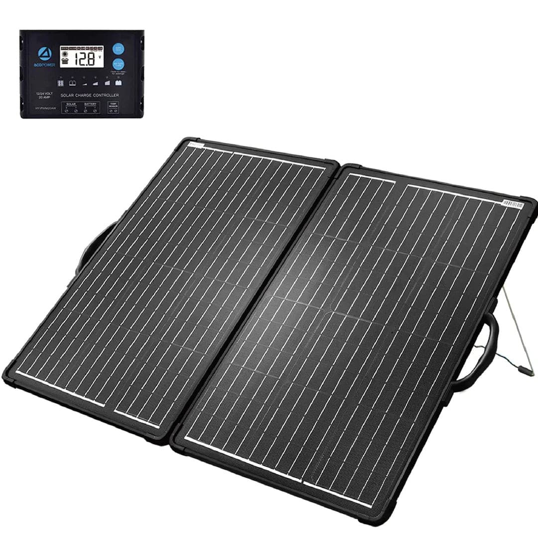 ACOPOWER|Plk120W Lightweight Briefcase with 20A Charge Controller Portable Solar Panel Kit-EcoPowerit