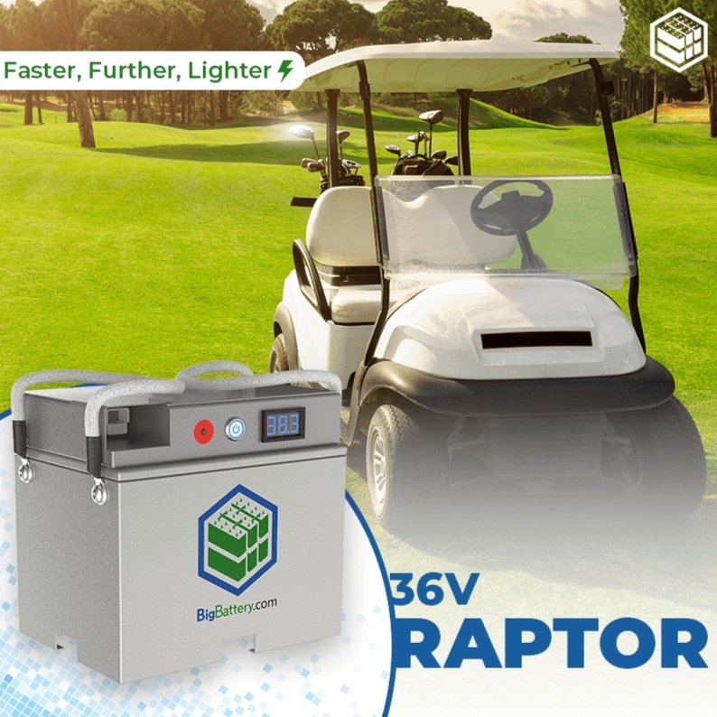 BigBattery| 36V RAPTOR - LiFePO4 64Ah 2.40kWh-Golf Cart Battery-EcoPowerit