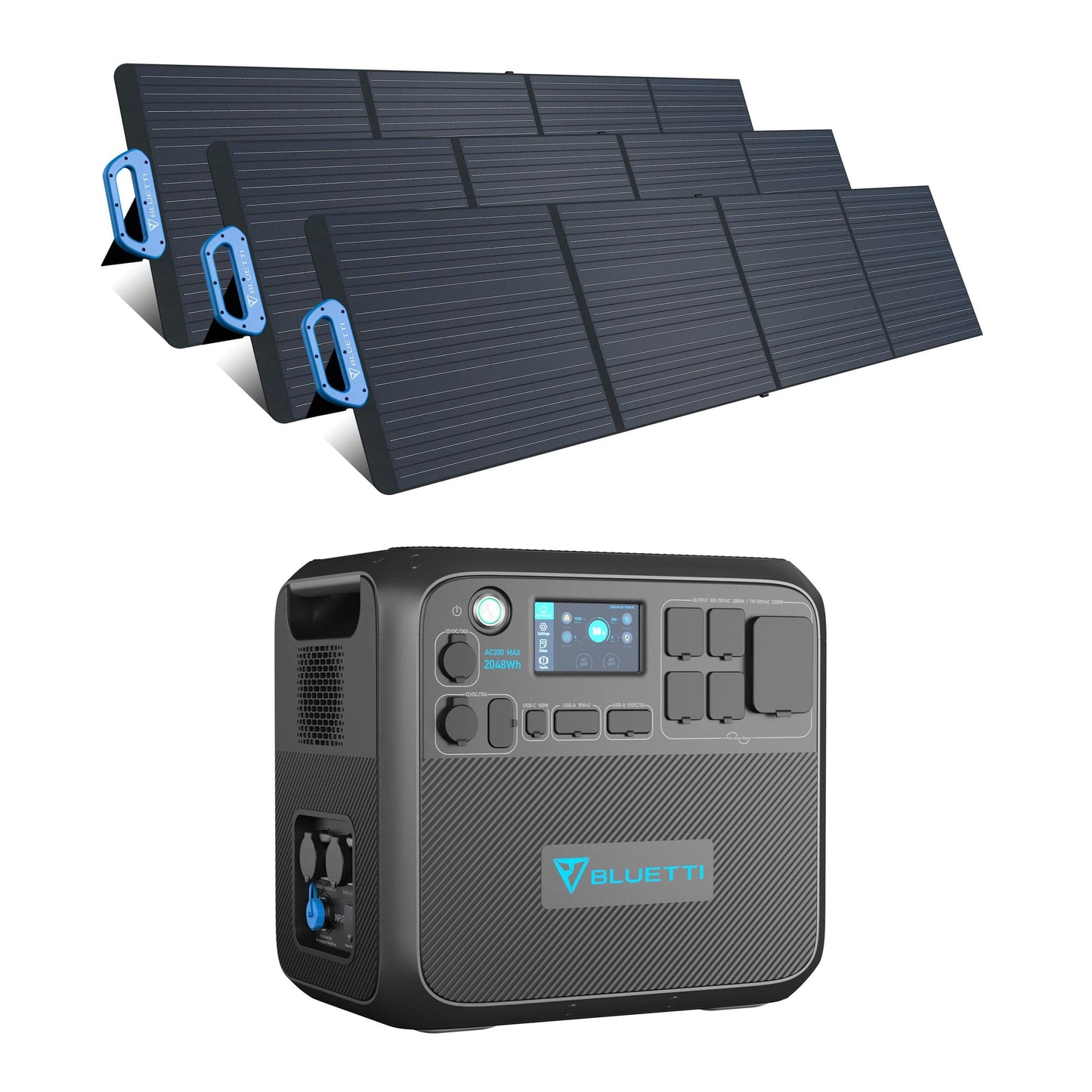 BLUETTI| AC200MAX + 3*PV200 |2048Wh USP Mode Solar Generator-EcoPowerit