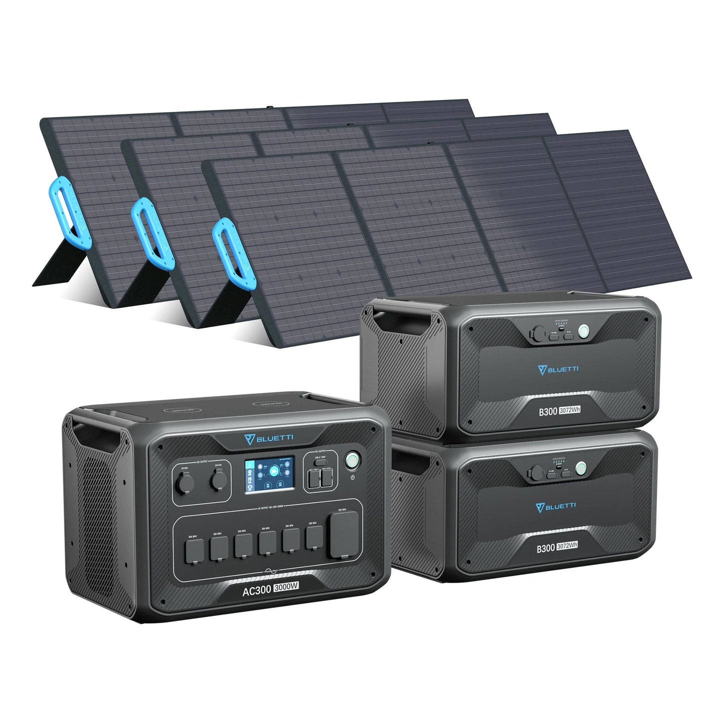BLUETTI| AC300+2*B300 6144Wh+3*PV200-USP Mode Solar Generator Kit-EcoPowerit