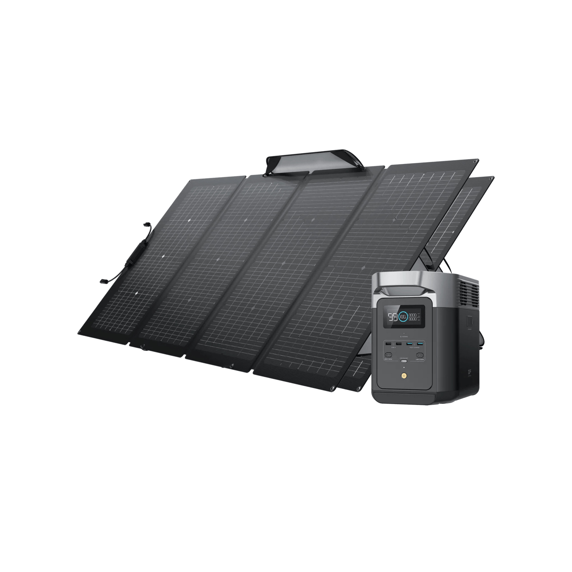 EcoFlow|DELTA 2 Power Station + 220W Bifacial Portable Solar Panel Bundle-EcoPowerit